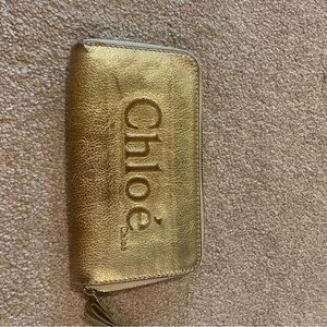 Chloe Gold Clutch Wristlet